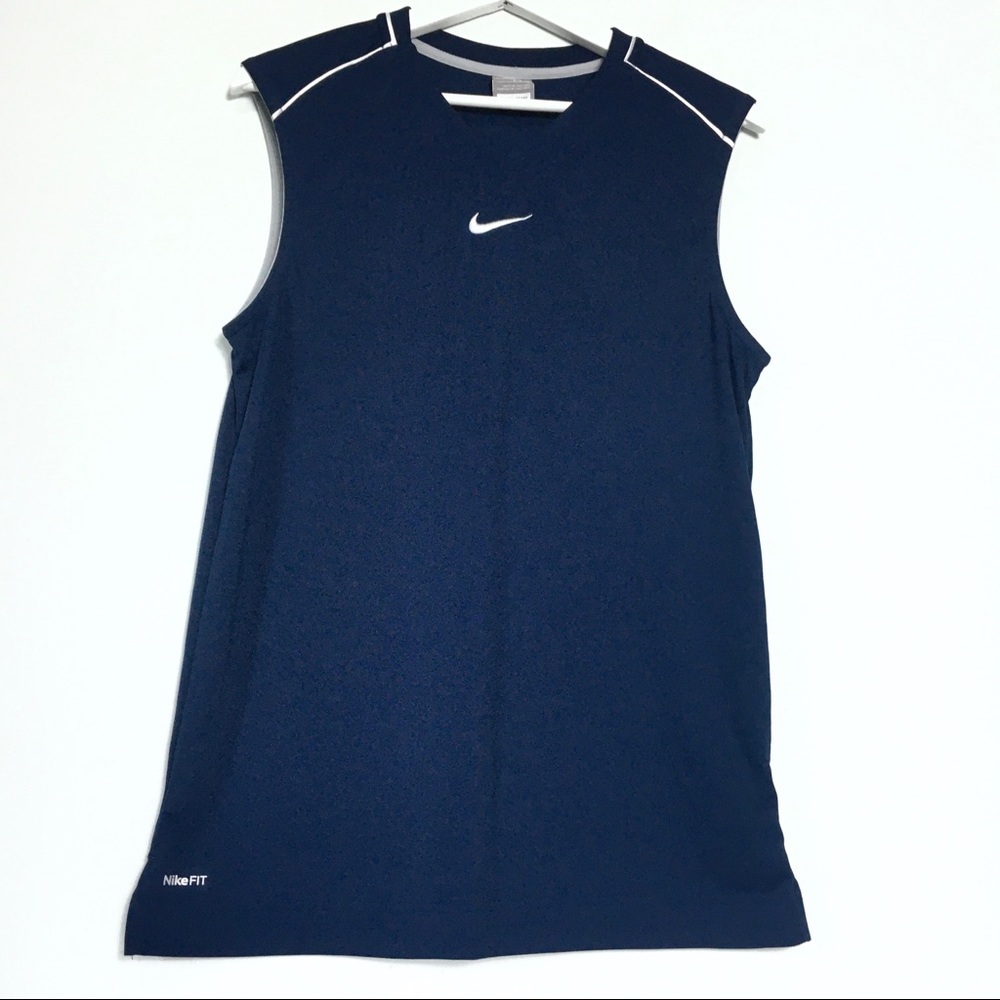 Nike Dri-Fit Sleeveless Navy V-neck Top Tank Top S